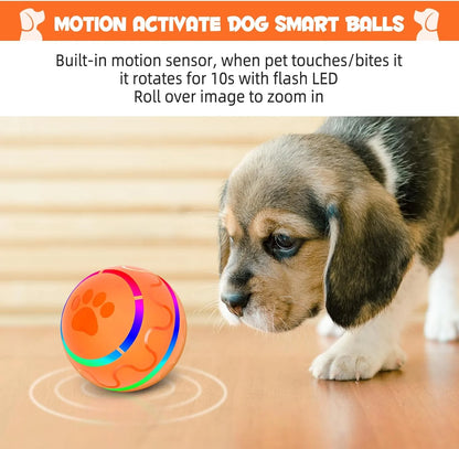 Interactive LED Rolling Ball for Dogs - Durable, Motion-Activated, USB Rechargeable Toy for Small to Medium Breeds, BPA-Free