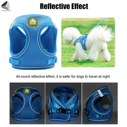 Adjustable No-Pull Dog Harness with Reflective Design and Breathable Mesh, Includes Leash for Small Dogs and Cats (XL, Red)
