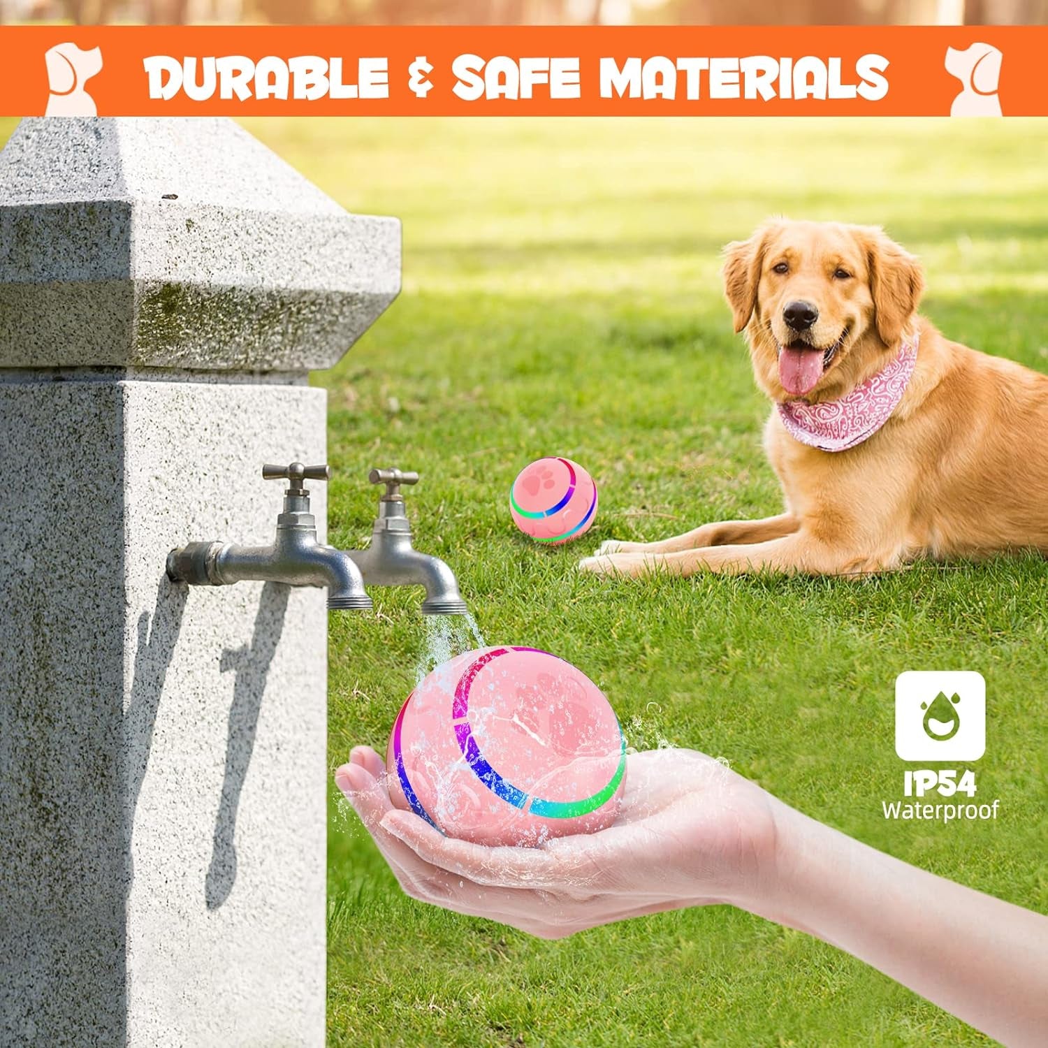 Interactive LED Rolling Ball for Dogs - Durable, Motion-Activated, USB Rechargeable Toy for Small to Medium Breeds, BPA-Free