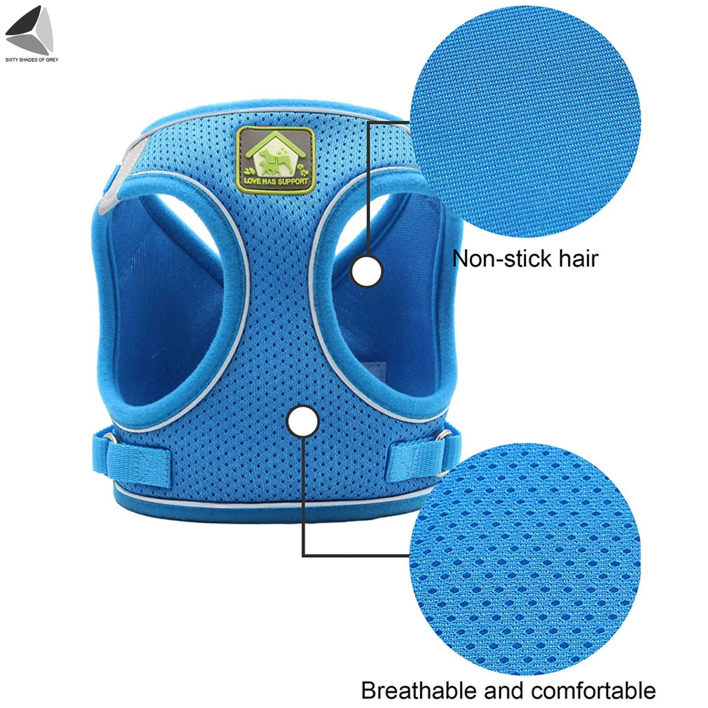 Adjustable No-Pull Dog Harness with Reflective Design and Breathable Mesh, Includes Leash for Small Dogs and Cats (XL, Red)