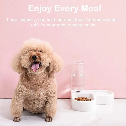 Automatic Pet Water Dispenser and Food Bowl for Cats and Dogs - Easy to Clean PP Design