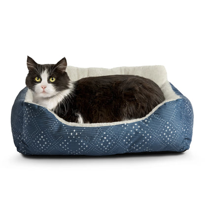 Plush Bolster Dog Bed for Small Dogs, 21" x 17", Blue
