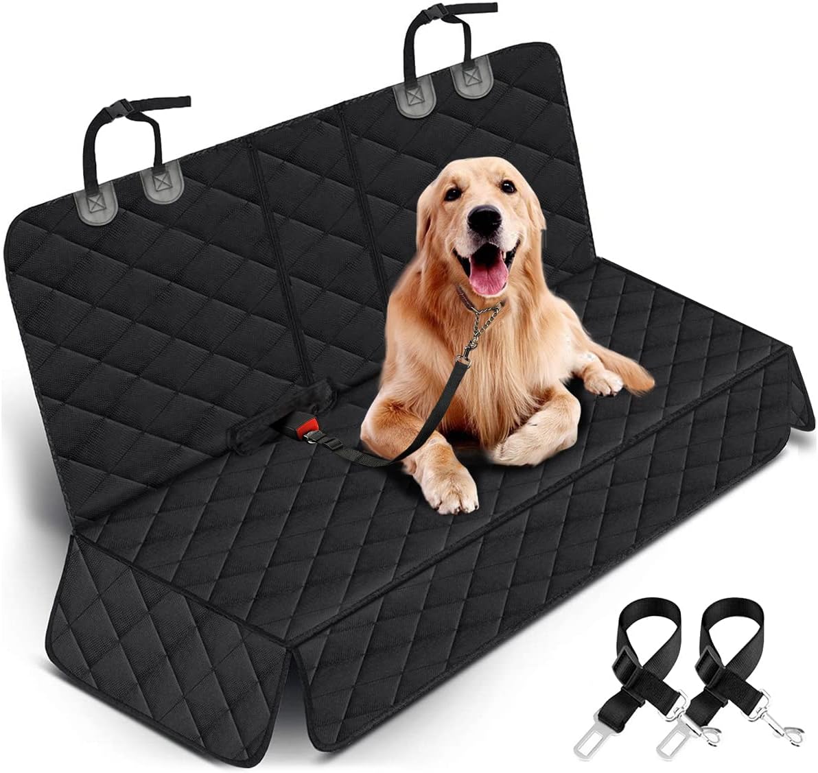 Premium Waterproof Back Seat Protector for Pets and Children - Universal Fit, Non-Slip, Scratch Resistant, and Easy to Clean - Ideal for Cars, Trucks, and SUVs - Black