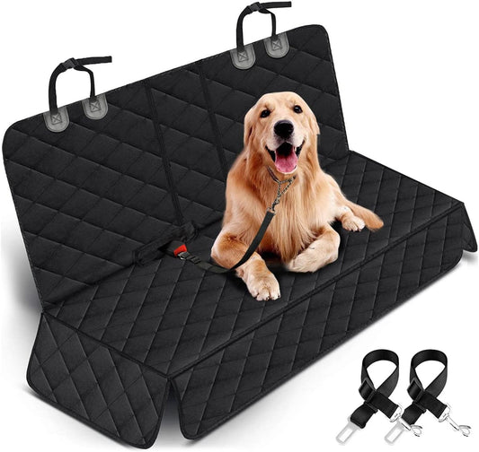 Premium Waterproof Back Seat Protector for Pets and Children - Universal Fit, Non-Slip, Scratch Resistant, and Easy to Clean - Ideal for Cars, Trucks, and SUVs - Black