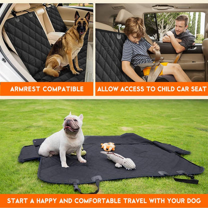 Premium Waterproof Back Seat Protector for Pets and Children - Universal Fit, Non-Slip, Scratch Resistant, and Easy to Clean - Ideal for Cars, Trucks, and SUVs - Black