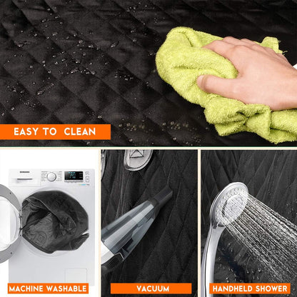 Premium Waterproof Back Seat Protector for Pets and Children - Universal Fit, Non-Slip, Scratch Resistant, and Easy to Clean - Ideal for Cars, Trucks, and SUVs - Black