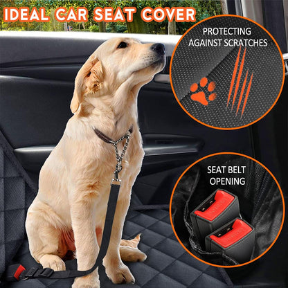 Premium Waterproof Back Seat Protector for Pets and Children - Universal Fit, Non-Slip, Scratch Resistant, and Easy to Clean - Ideal for Cars, Trucks, and SUVs - Black