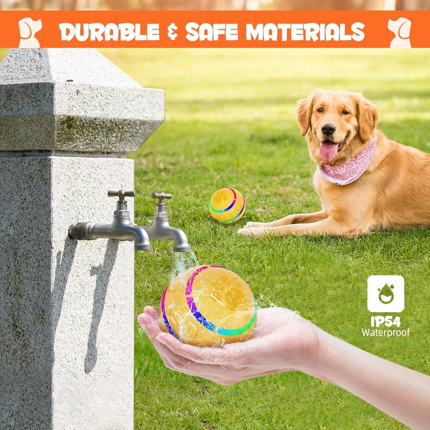 Interactive LED Rolling Ball for Dogs - Durable, Motion-Activated, USB Rechargeable Toy for Small to Medium Breeds, BPA-Free
