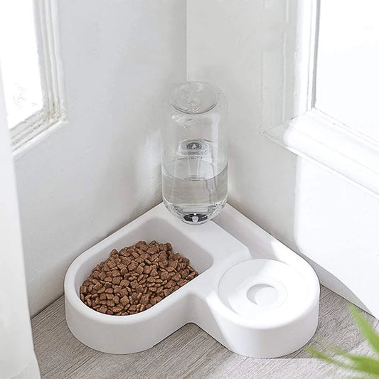 Automatic Pet Water Dispenser and Food Bowl for Cats and Dogs - Easy to Clean PP Design