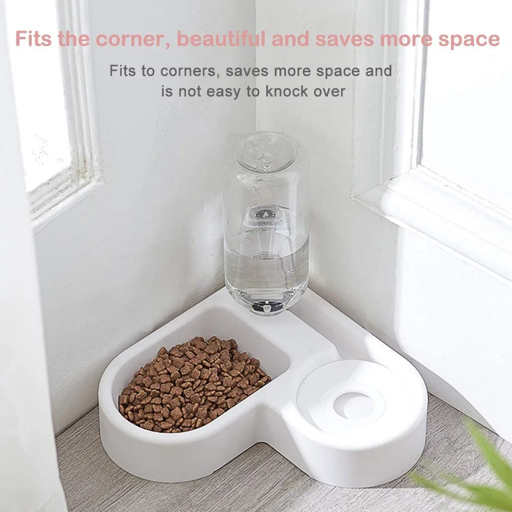 Automatic Pet Water Dispenser and Food Bowl for Cats and Dogs - Easy to Clean PP Design